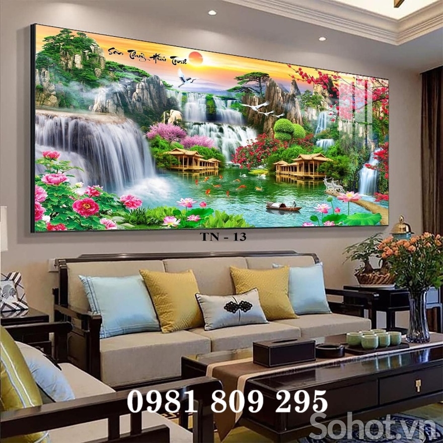 Tranh 3d sơn thủy hữu tình ,gạch tranh