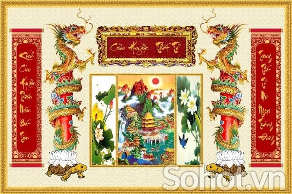 Tranh gạch men phòng thờ đẹp HP8623