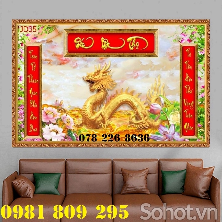 Phòng thờ - tranh gạch men 3d ốp tường