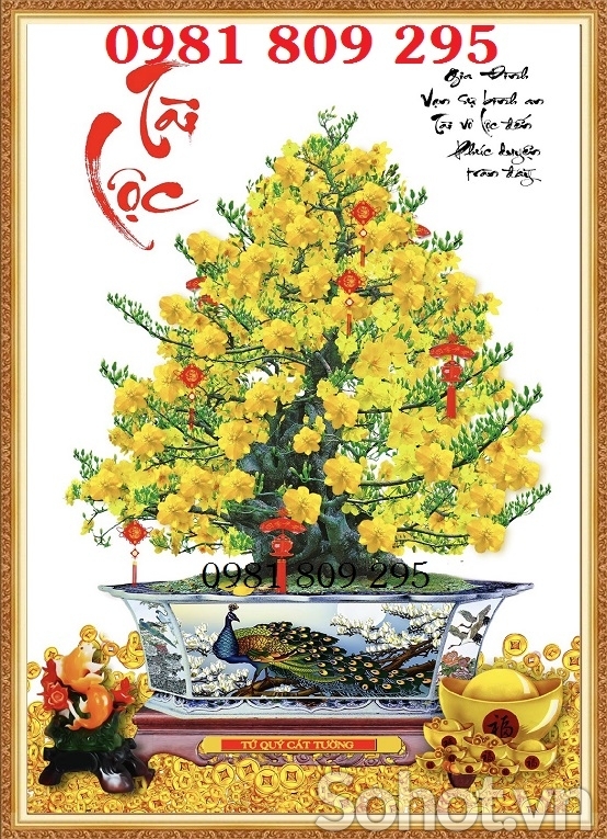 Tranh hoa mai, gạch tranh 3d