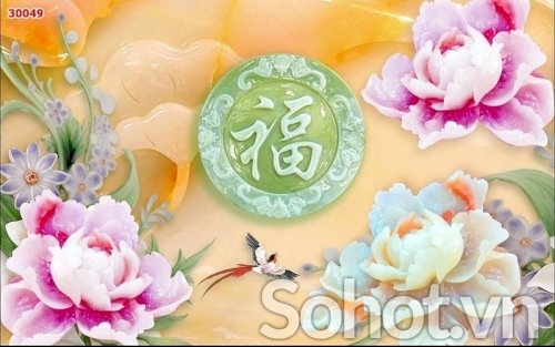 Gạch tranh 3d trang trí phòng khách - 777CN
