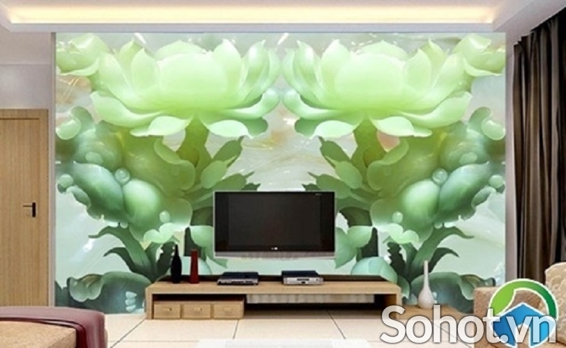 tranh gạch ốp tương 3d hoa sen - 85GB