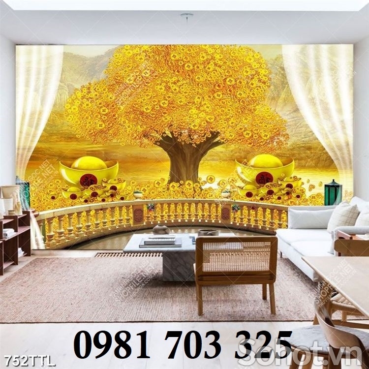 Tranh gạch , tranh cây kim tiền