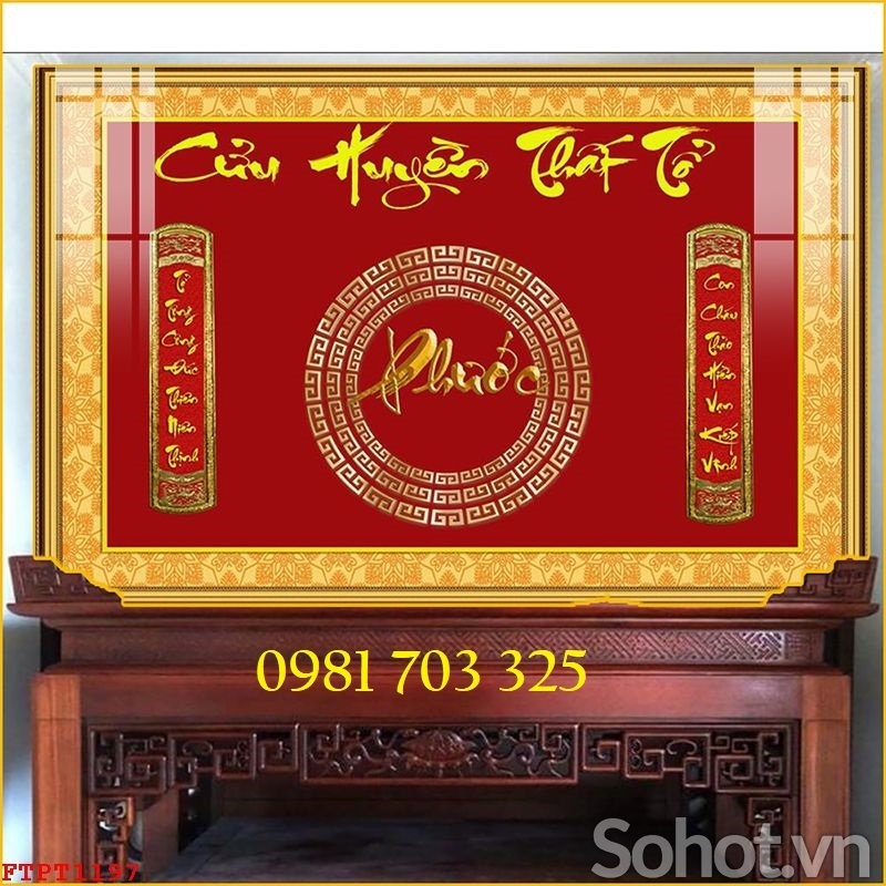 Tranh gạch đẹp phong thủy phòng thờ