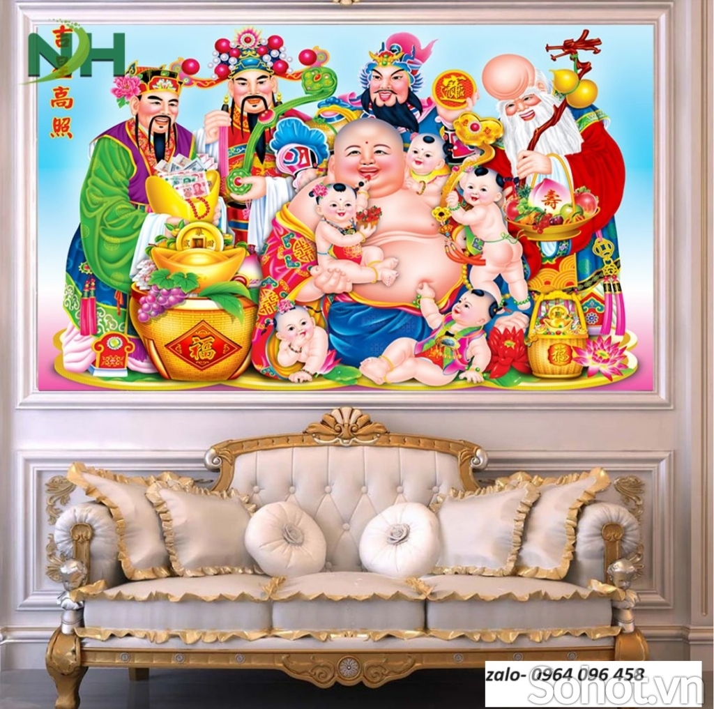 Gạch tranh 3d ốp tường phúc lộc thọ - 2KMNB6