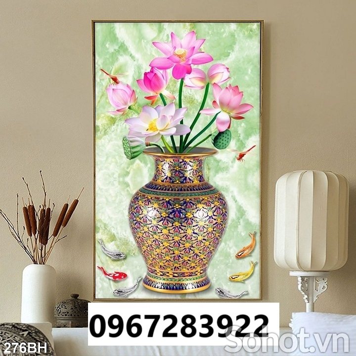 Tranh gạch 3d bình hoa đẹp