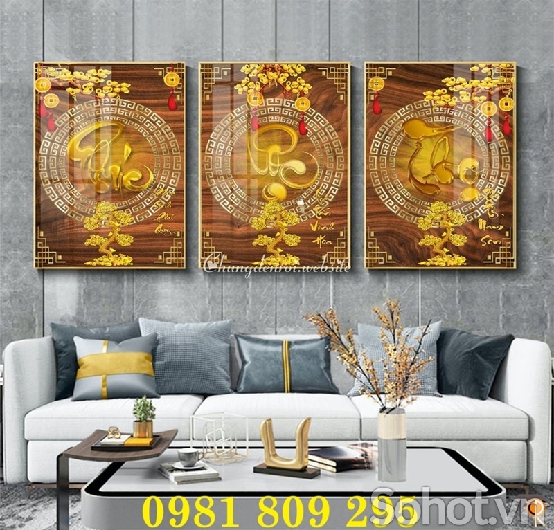 Tranh gạch , gạch ốp tường 3d phúc lộc thọ