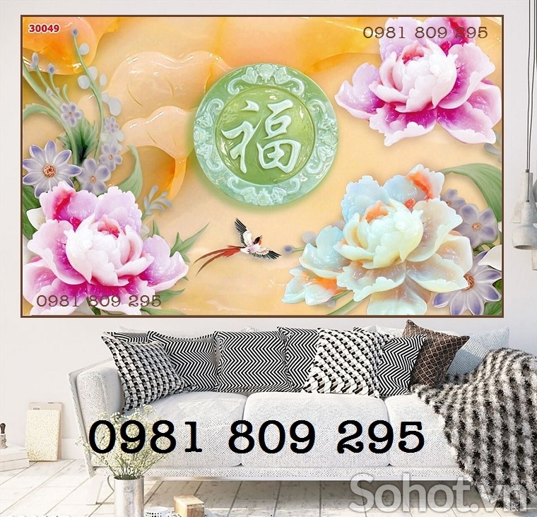 Gạch tranh , tranh gạch men phòng khách