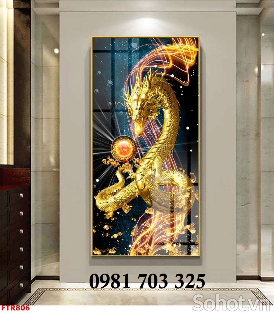 Gạch men 3D, tranh rồng phong thủy tài lộc