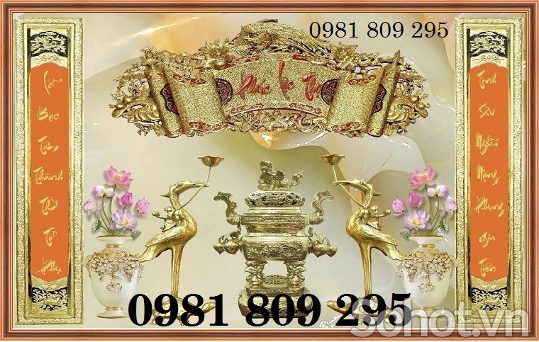 Tranh gạch, tranh câu đối phòng thờ NDFF5