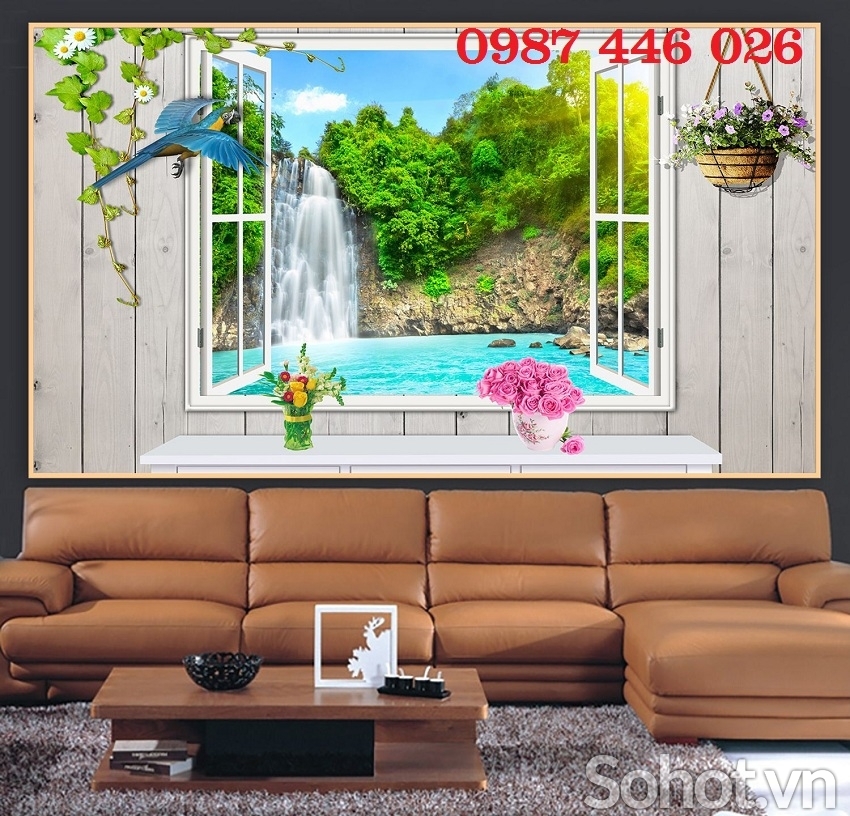 Gạch 3d tranh gạch men cửa sổ HP87273