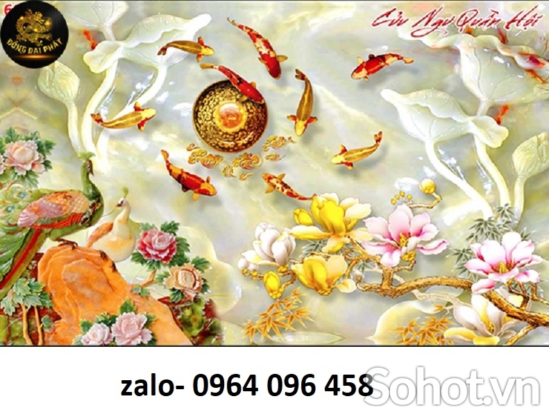 Tranh cá 3d - tranh gạch 3d ốp tường - SXX322