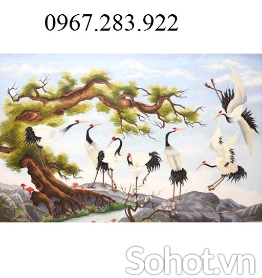 Tranh gạch phong thuỷ- Tranh chim Hạc