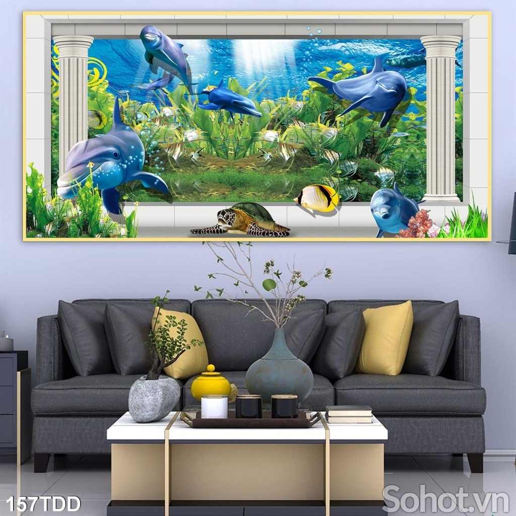 Tranh gạch 3D cá héo