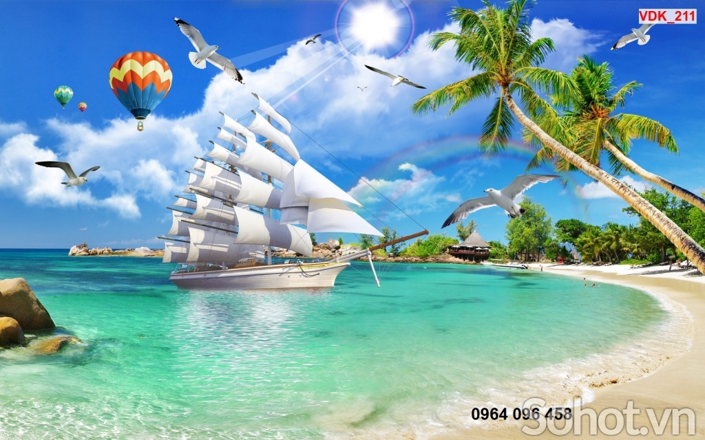 Tranh gạch 3d thuận buồm xuôi gió - 987BVC