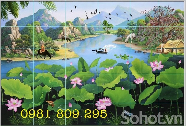 Tranh gạch 3d phong cảnh đồng quê