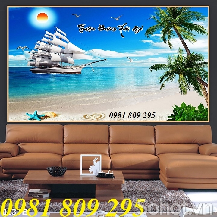 Tranh gạch 3d thuận buồm xuôi gió -AK045