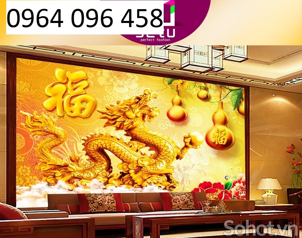 Tranh gạch 3d rồng vàng - FXSX33
