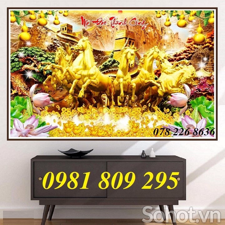 Tranh mẫ đáo thành công 3d - gạch trang trí