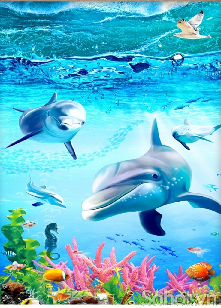 Tranh gạch 3d ốp bể bơi - SLM53