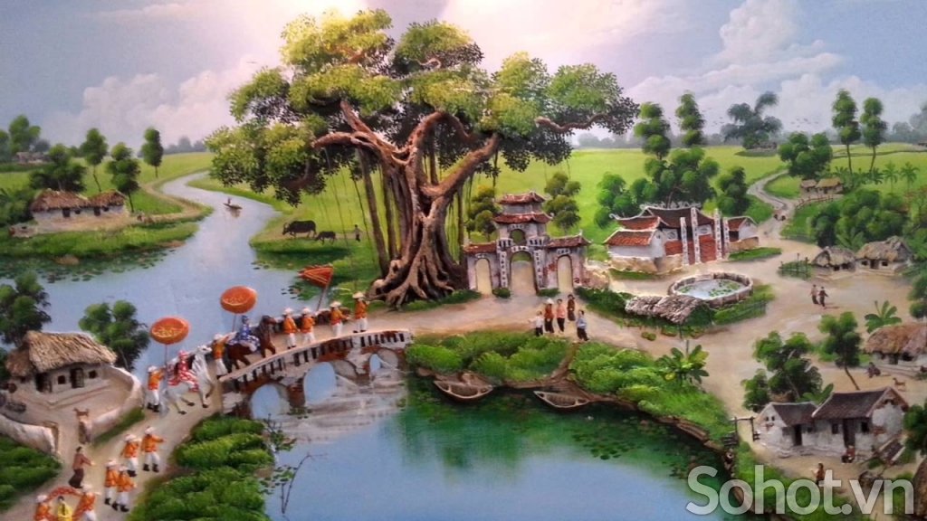 Tranh gạch 3d vinh quy bái tổ - JHGF34