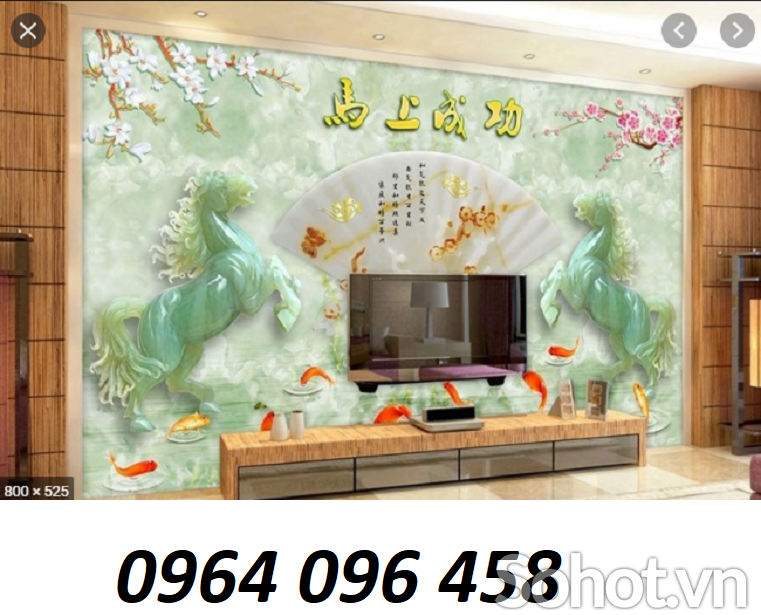 Tranh gạch men 3d ốp tường mã đáo thành công - VCV5