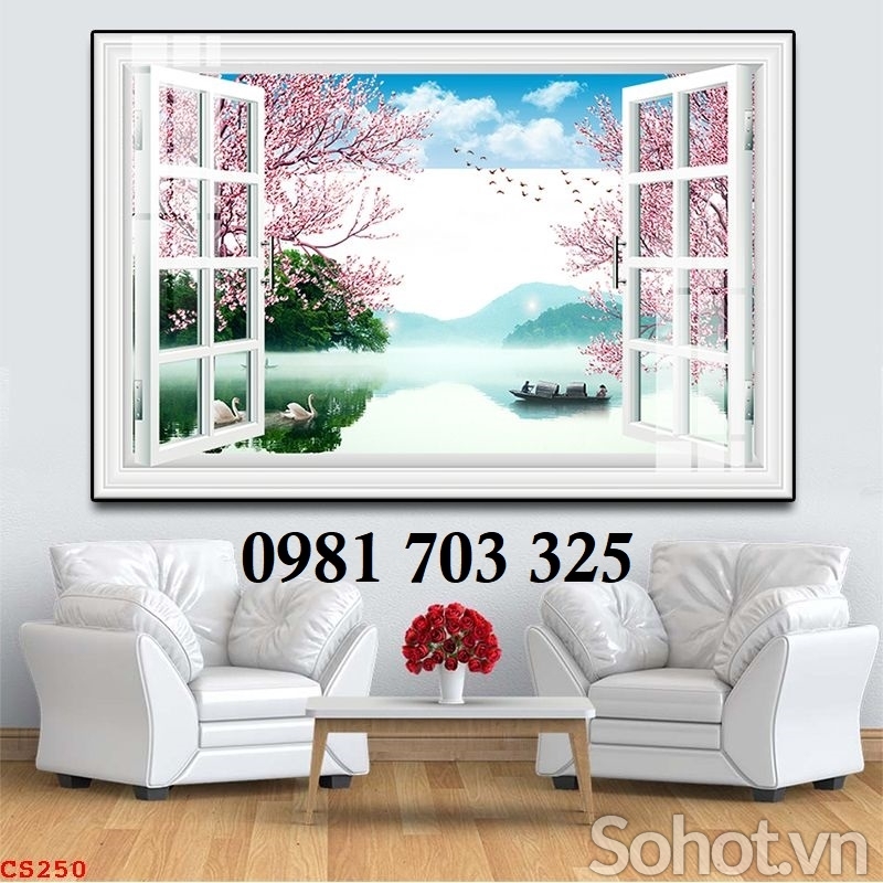Tranh gạch cửa sổ 3D trang trí phòng