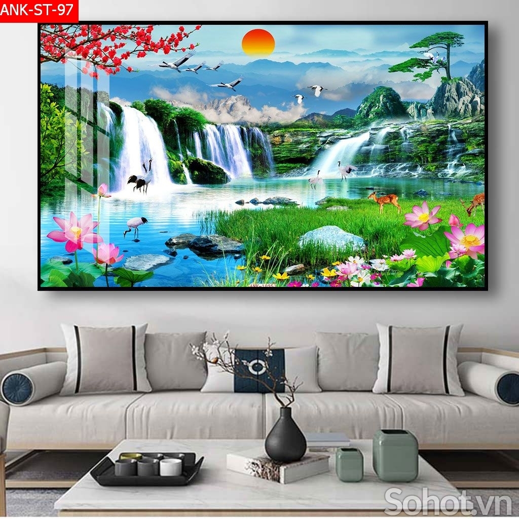 Tranh cảnh đồng quê - tranh gạch men 3d ốp tường - 953C