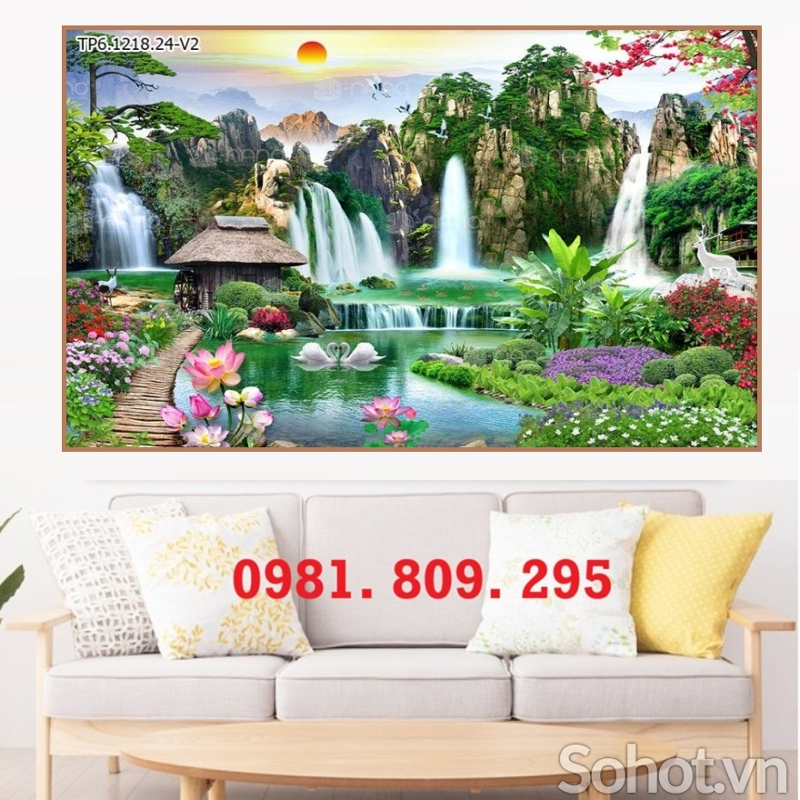 Tranh gạch 3d , gạch tranh thác nước HQ991