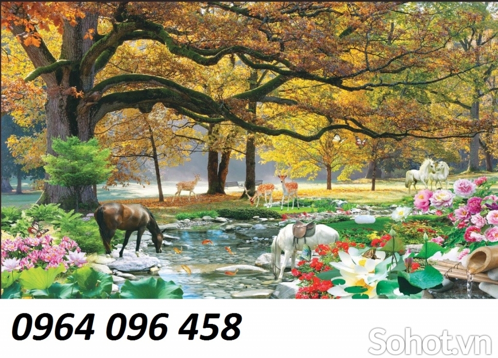 tranh gạch dán tường 3d phong cảnh - SK77