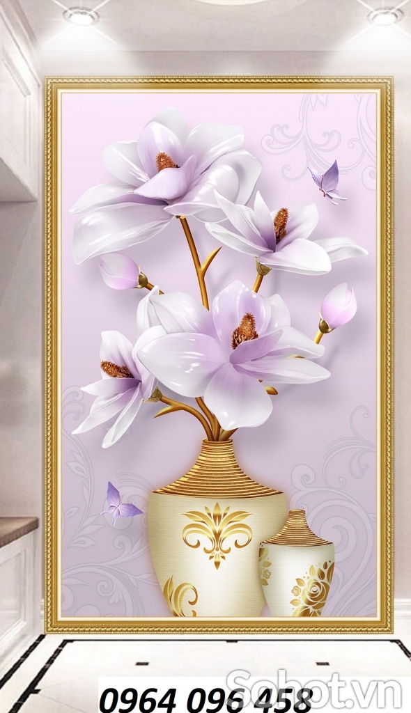 Tranh bình hoa - tranh gạch 3d trang trí nhà - 942CVV