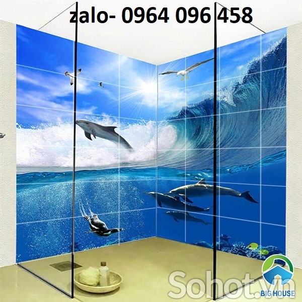 Tranh gạch 3d ốp tường phòng tắm - XVX544