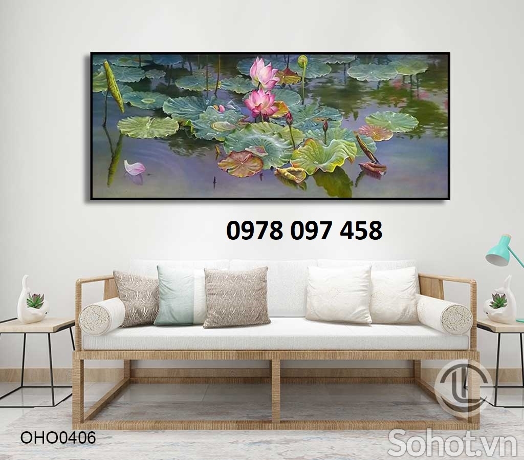 Gạch tranh 3D họa tiết hoa sen - hoa súng