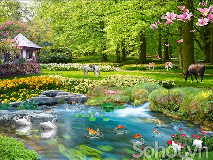 tranh gạch men phong cảnh 3d - F56