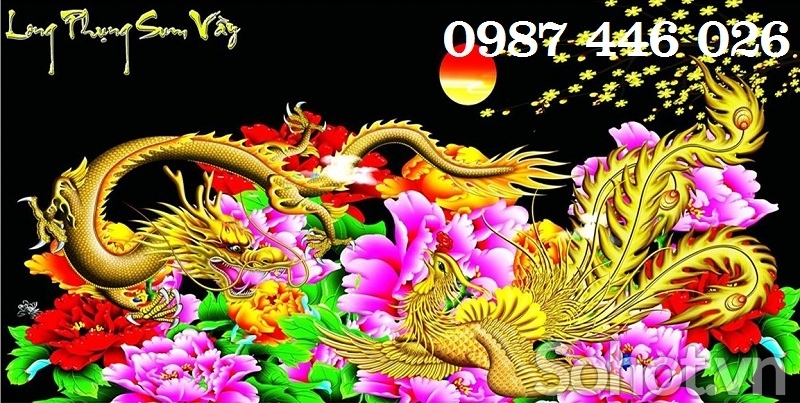 Tranh rồng phượng- gạch tranh 3d HP832