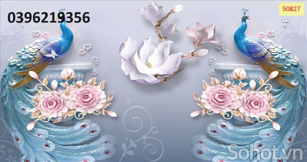 Tranh gạch 3D đẹp hình công phượng trang trí