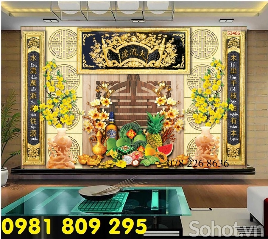 Gạch tranh 3d - tranh trang trí phòng thờ