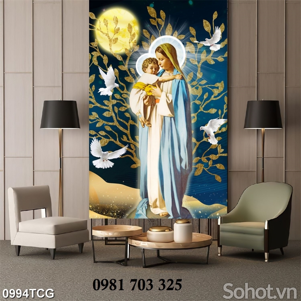 Tranh gạch đức me Maria