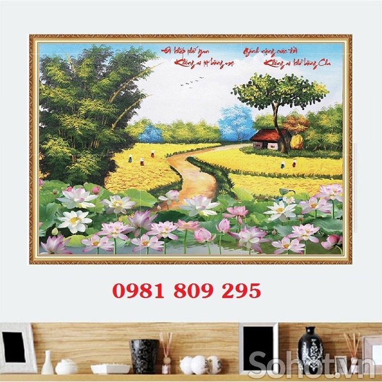 Tranh ốp làng quê , gạch tranh 3d