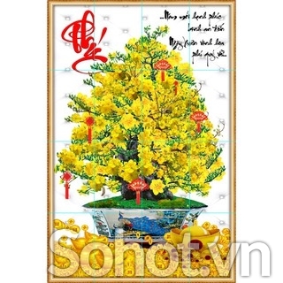 Tranh gạch men 3d hoa mai - GFX32