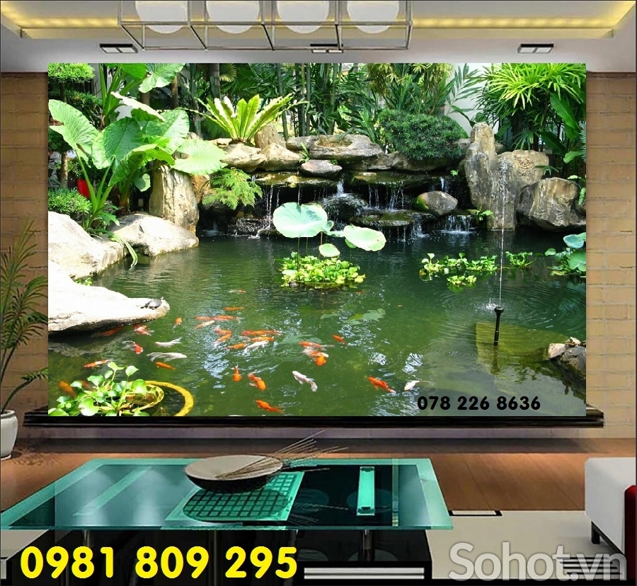 Gạch 3d thác nước - tranh gạch men phong cảnh