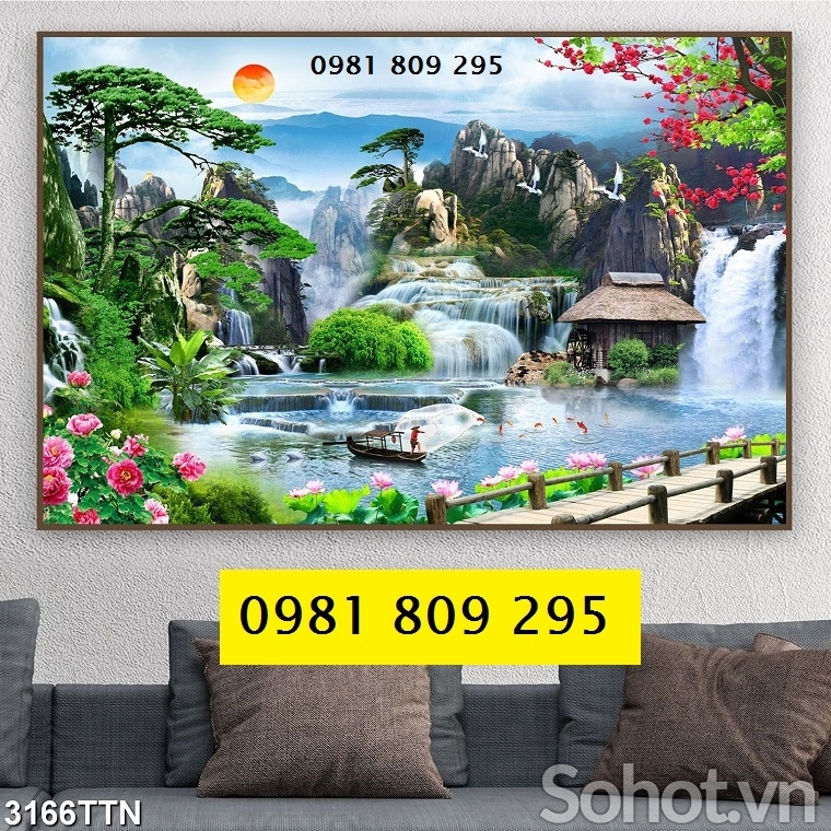 Gạch tranh , tranh 3d thác nước mới nhất HP99911