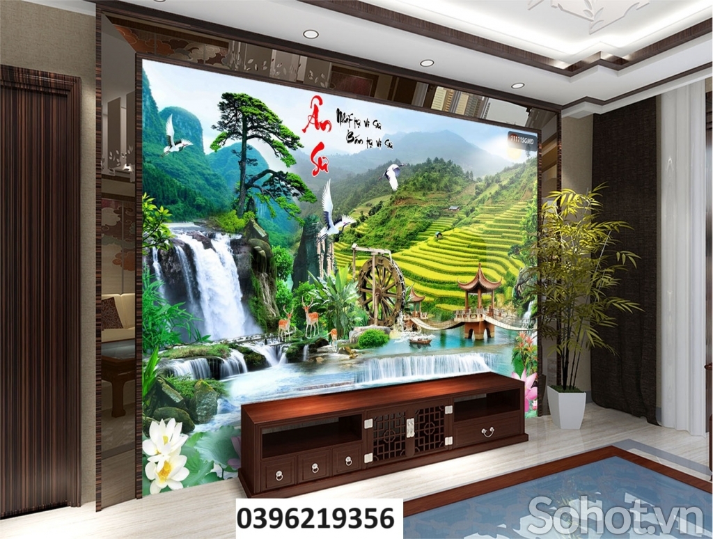 Tranh gạch đẹp sơn thủy trang trí