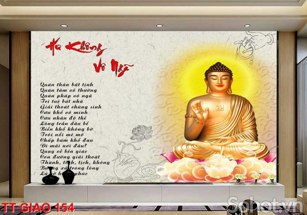 Tranh gạch 3d ốp tường phật phòng thờ - XCXV44