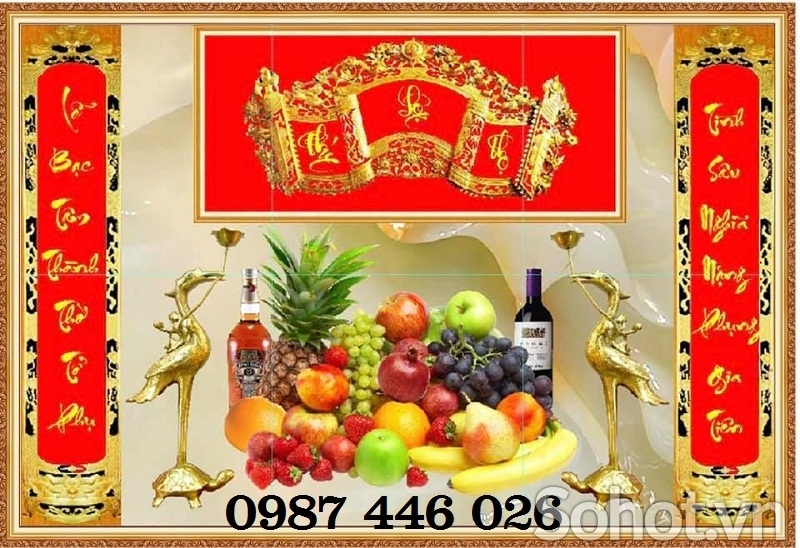 Tranh gạch men phòng thờ HP9722