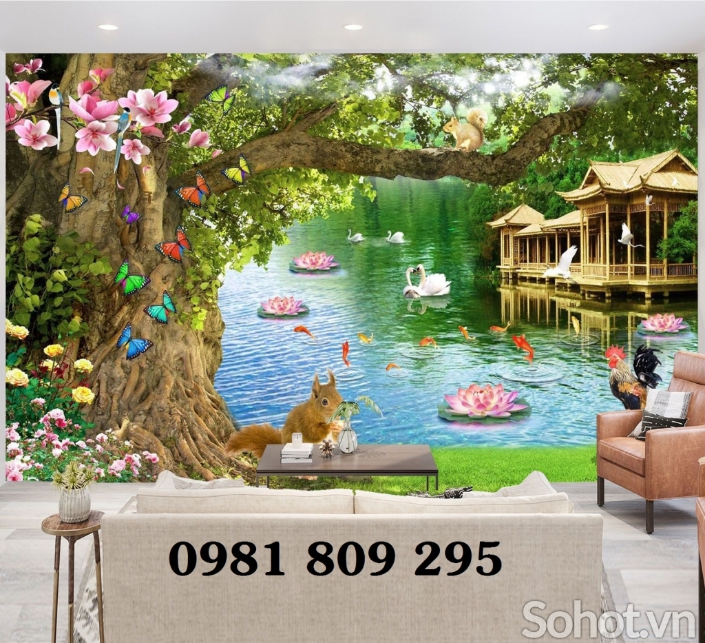 Tranh phong cảnh , gạch men cao cấp HP757