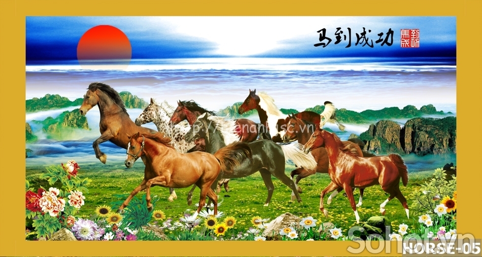 Tranh gạch 3d mã đáo thành công - BCV5
