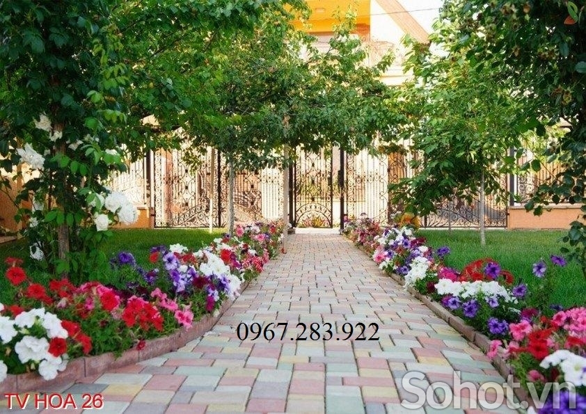 Tranh gạch- Tranh vườn hoa