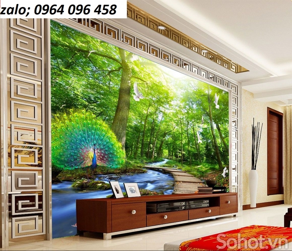 Mẫu tranh gạch 3d ốp tường phòng khách đẹp - 66XY