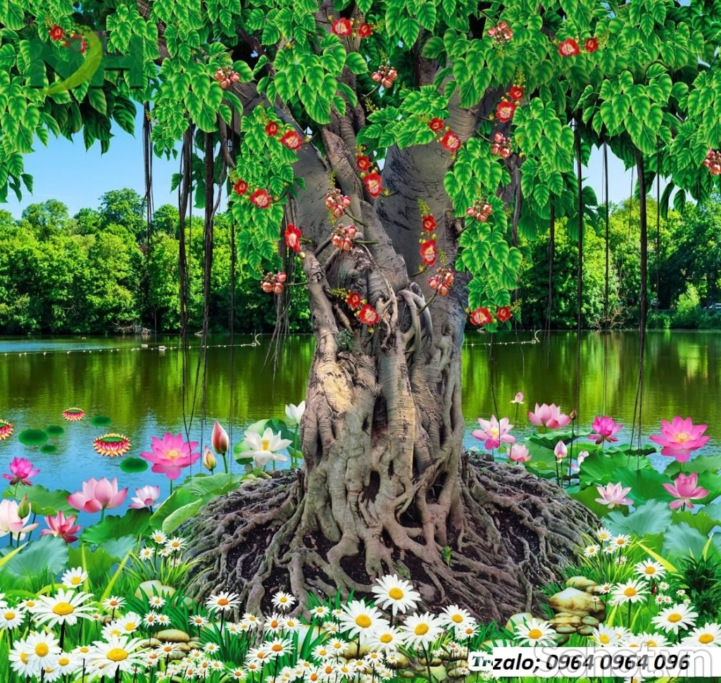 Mẫu tranh 3d cây bồ đề - tranh gạch 3d - KCC3 - Quảng Bình - SoHot.vn